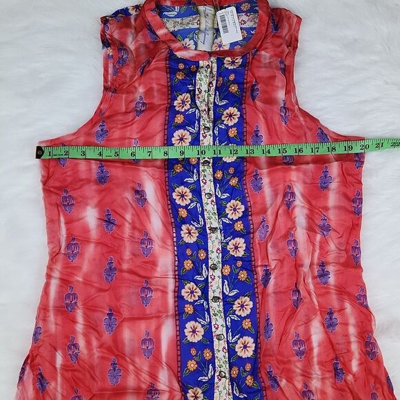 Aratta Silent Journey -201 NWT Eleanora Floral Sleeveless Button-Down‎ Top M - Picture 9 of 11
